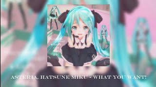 asteria - WHAT YOU WANT! (feat. Hatsune Miku) Lyrics (Slowed And Reverb)