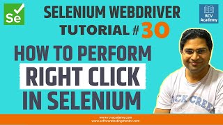 Selenium WebDriver Tutorial#30 - How to Perform Right Click in Selenium