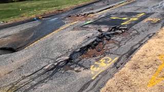 Water main break cracks Bemis Road in Holyoke