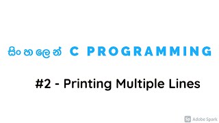 C Programming 2 - Printing multiple lines with single printf