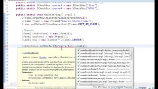 Java JCheckbox application
