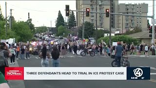 Trial begins for three charged in ICE protest in Spokane