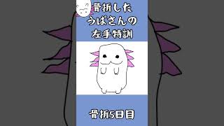 骨折したうぱさんの左手特訓