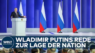 PUTINS REDE ZUR LAGE DER NATION: Rundumschlag gegen den Westen - komplette Rede Deutsch \u0026 Analyse