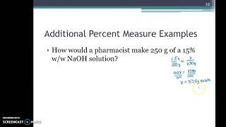 Percent Measure w/w example