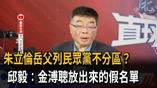 朱立倫岳父列民眾黨不分區？ 邱毅：金溥聰放出來的－民視新聞