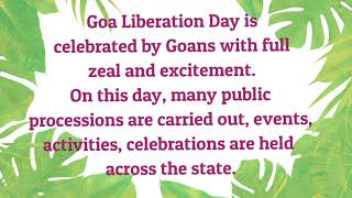Goa Liberation Day Speech l History l Quotes l Wishes l Why Goa Liberation Day is observed