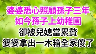 婆婆悉心照顧孫子三年，如今孫子上幼稚園，卻被兒媳當累贅，婆婆拿出一木箱全家傻了#生活經驗 #情感故事 #深夜淺讀 #幸福人生 #深夜淺談 #伦理故事