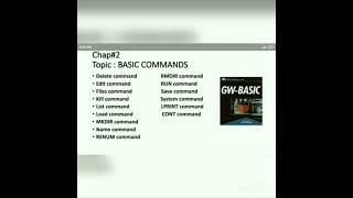 10th PTB Computer GW Basic