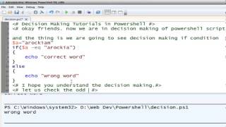 Powershell Decision Making