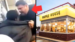 Big Badass Trucker Destroys Cowardly Woman Beater In Waffle House