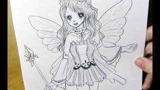How to Draw a Butterfly/Fairy Girl - Real Time