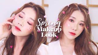 SPRING FLORAL MAKEUP LOOK (K-beauty inspired) | MONGABONG