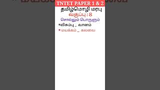 சொல்லும் பொருளும்/ தமிழ் மொழி மரபு #tntetexam  #tettamil #ytshortstamil #8thtamil