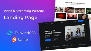 ビデオおよびストリーミング Web サイトのランディング ページ | Svelte と TailwindCSS |速度コード