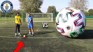 World's SMALLEST Football vs World's BIGGEST Football.. Play Like Neymar, Messi & Ronaldo