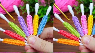 woww super idea 👇💯👌I made a gorgeous flower with a Q-tip. Let's watch