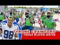 Tyrone Crawford congratulates Chairwoman Zahng Gil-jah and volunteers of the WeLoveU Foundation