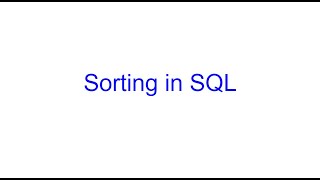 Sorting in SQL | SQL Bits | Kovolff
