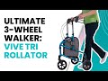 🌟 Ultimate 3-Wheel Walker for Seniors: Vive Tri Rollator 🚶‍♂️✨