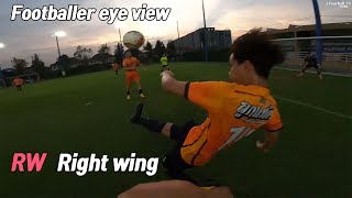 Pro Footballer eye view right wing