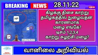 கிழக்கு திசை காற்று தமிழகத்தில் நுழைவதன் காரணமாக மழை எங்கே? டிசம் 1,2,3,4 காற்று சுழற்சி மழை? SWM