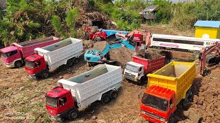 Full Oleng Mobil Truk Tronton Hino 500 Oleng Fuso 220ps Isuzu Giga Dump Truck Terguling di Jembatan