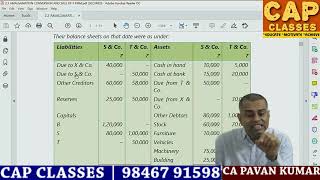 Partnership Unit 2 Part 7 Amalgamation of firms | CAP CLASSES