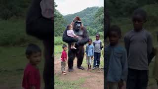 Gorillas are helping to take care of children #animal #funny #baby  #pets #gorilla #cute #monkey