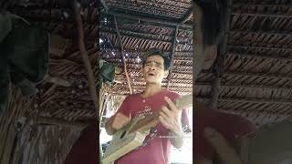 Seorang Penyanyi Sumba Menggunakan Gitar Sumba Yang Menggambarkan Ketiga Kekasihnya Minta Berpisah