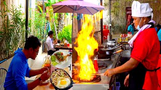 Flaming Beef \u0026 Egg with Steamed Rice Set For only $1.75 | Cambodian Street Food