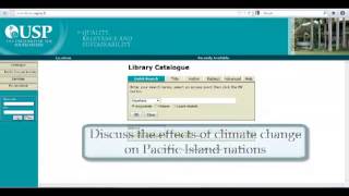 Using Quick Search to Search the Library Catalogue