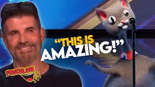 Simon Cowell Meets Noodle The Singing Cat On BGT!