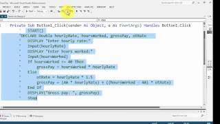 Visual Basic Assignment 4 A - Gross Pay using If Condition