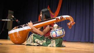 Moukthika Obulareddy playing Indian and American National Anthems on Indian Musical Instrument Veena