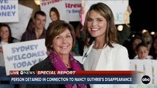 Person detained for questioning in Nancy Guthrie abduction, official says