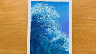 Ocean waves painted 🌊 with toothbrush 🪥/ Satifying #ocean #art #painting #easy #tutorial