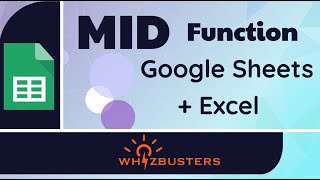 MID Functions with examples to extract characters from a string in Google Sheets and Excel