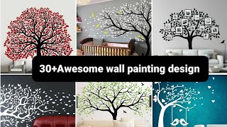 Best wall painting design। wall art tree design ideas । Amazing wall painting