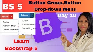 Bootstrap 5 Button Group | Drop-down List Menu | Learn Bootstrap 5 For Beginners #bootstrap