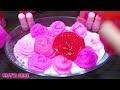 pink ribbon slime mixing random into glossyslime satisfying slime video 554