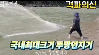 #홀애비취미 6.5kg 특대형 #투망던지기 2탄(충주시에선 민물투망이 합법입니다)