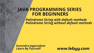 How to Check Given String is Palindrome or Not | JAVA Program to Check String is Palindrome or not