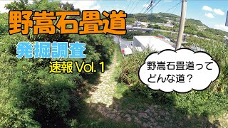 野嵩石畳道　発掘調査速報Vol.1