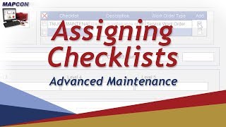 Assigning Checklists -MAPCON CMMS