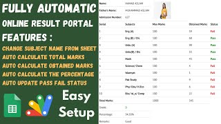 How to make Online School Result System/portal Fully Automatic Using Google Sheet or Appscript