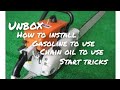 stihl chainsaw 070 unbox what chain oil and gasoline how to install and start