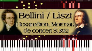 Bellini / Liszt -  Hexaméron, Morceau de concert S.392 | Piano Tutorial