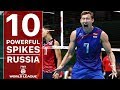 TOP 10 The Most Powerful Volleyball Spikes | Russia | FIVB Volleyball World League 2017