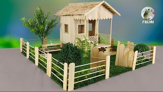Making Tiny Cute House From Popsicle Sticks